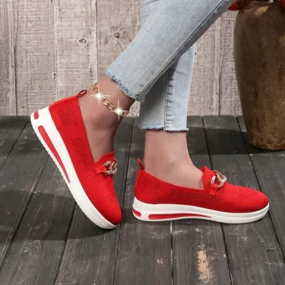 🔥Last Day 50% OFF ⏰Women's Woven Breathable Casual Wedge Sneakers - Proven Plantar Fasciitis, Foot and Heel Pain Relief