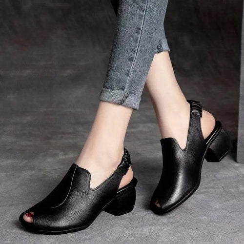 🔥Last Day 50% OFF ⏰Soft-Soled Retro Leather Fish Mouth Women's Shoes - Proven Plantar Fasciitis, Foot and Heel Pain Relief