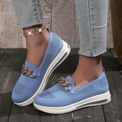 🔥Last Day 50% OFF ⏰Women's Woven Breathable Casual Wedge Sneakers - Proven Plantar Fasciitis, Foot and Heel Pain Relief