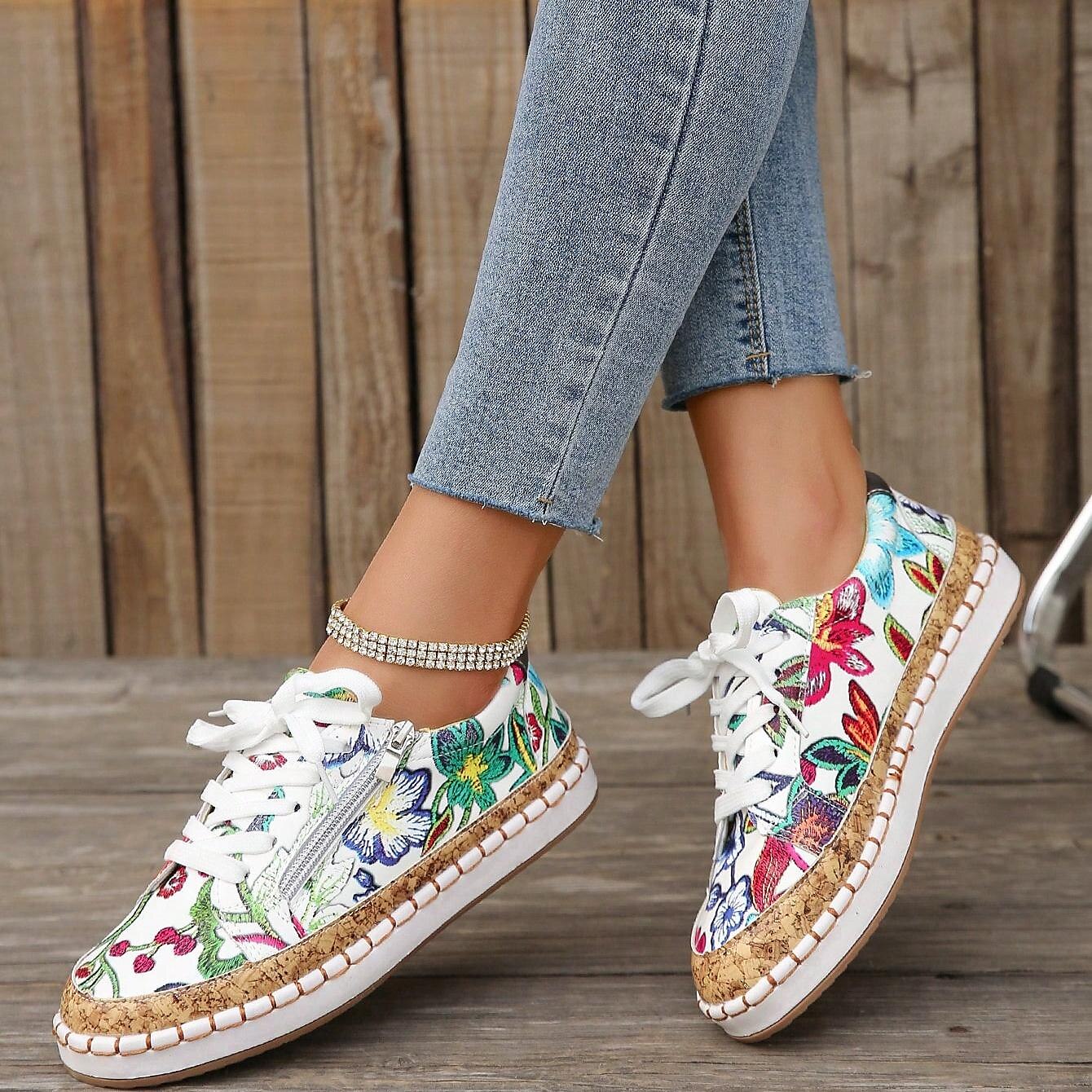 🔥Last Day Promotion 70% OFF - 2025 Most Popular Hand-Embroidered Orthopaedic Women's Shoes - Proven Plantar Fasciitis, Foot and Heel Pain Relief