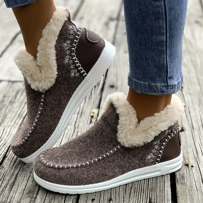 🌸🎉 Promotion - 70% OFF! ✨💫2025 New Ladies Suede Fit Warm Cotton Shoes Snow Boots - Proven Plantar Fasciitis, Foot and Heel Pain Relief
