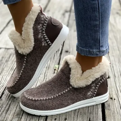 🌸🎉 Promotion - 70% OFF! ✨💫2025 New Ladies Suede Fit Warm Cotton Shoes Snow Boots - Proven Plantar Fasciitis, Foot and Heel Pain Relief