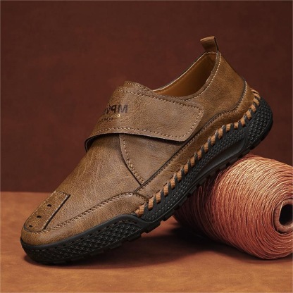 🔥Limited Time Offer 70% OFF🔥Men's Handcrafted Genuine Leather Orthopedic Velcro Loafers - Improve Posture and Get Rid of Painless Walking and Standing