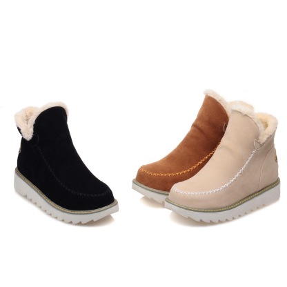 🔥⏰Promotion - 70% OFF🔥Women's Cashmere Waterproof Non-Slip Ankle Snow Boot,Winter Outdoor Warm Fur Lined Slip-on Flat Boots - Proven Plantar Fasciitis, Foot and Heel Pain Relief
