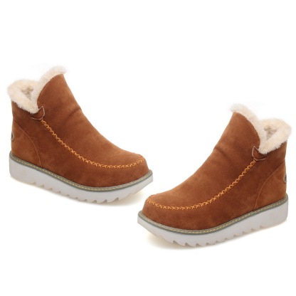 🔥⏰Promotion - 70% OFF🔥Women's Cashmere Waterproof Non-Slip Ankle Snow Boot,Winter Outdoor Warm Fur Lined Slip-on Flat Boots - Proven Plantar Fasciitis, Foot and Heel Pain Relief