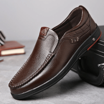 🎁Big Sale Up To 50% OFF🔥Men's Genuine Leather Soft Insole Casual Business Slip On Loafers