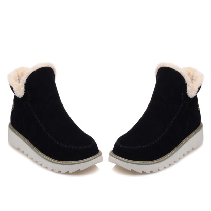 🔥⏰Promotion - 70% OFF🔥Women's Cashmere Waterproof Non-Slip Ankle Snow Boot,Winter Outdoor Warm Fur Lined Slip-on Flat Boots - Proven Plantar Fasciitis, Foot and Heel Pain Relief