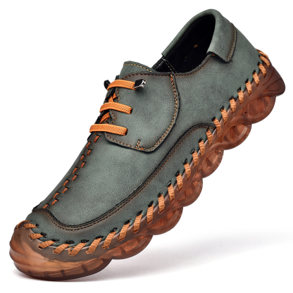 🔥Limited Time Offer 70% OFF🔥Men's Genuine Leather Rubber Sole Slip-On Orthopedic Shoes - Podiatrist Approved Style Recommended