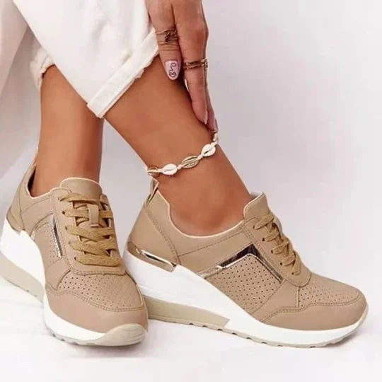 Orthopedic New Women Sneakers Lace-up Wedge Sport Design