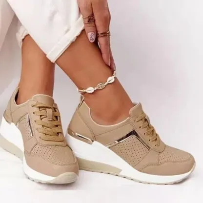 Orthopedic New Women Sneakers Lace-up Wedge Sport Design