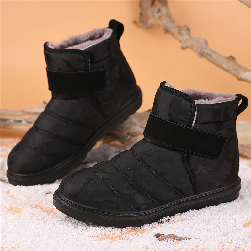 (⏰Limited Time 70% Discount Event) Men's 2024 Winter New Warm Waterproof Non-Slip Puncture-Resistant Velcro Slip-On Snow Boots Ankle Support Orthopedic Wide Toe Arch Support Cotton Shoes