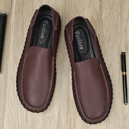 💥Last day deals 50% OFF💥Mens Lightweight Genuine Leather Casual Business Slip On Shoes✨(2 ways to wear)