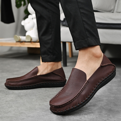 💥Last day deals 50% OFF💥Mens Lightweight Genuine Leather Casual Business Slip On Shoes✨(2 ways to wear)