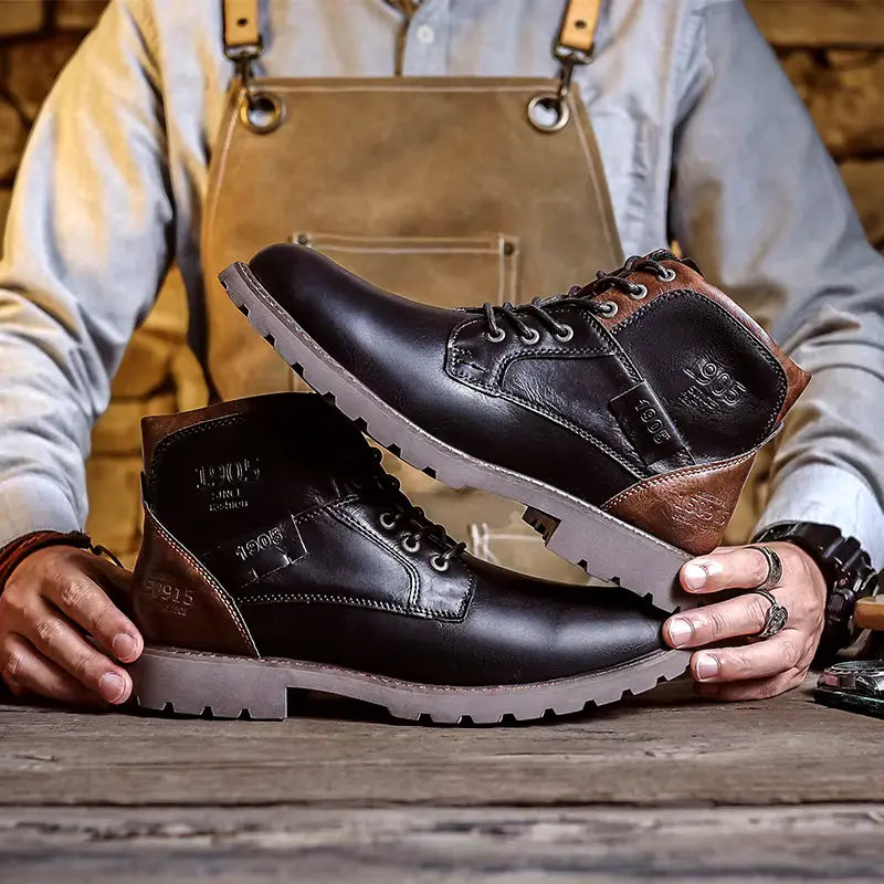 ⏰Promotion - 70% OFF🔥Men's Comfortable Casual Orthopedic Leather Boots - Proven Plantar Fasciitis, Foot and Heel Pain Relief