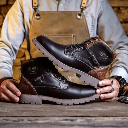 ⏰Promotion - 70% OFF🔥Men's Comfortable Casual Orthopedic Leather Boots - Proven Plantar Fasciitis, Foot and Heel Pain Relief