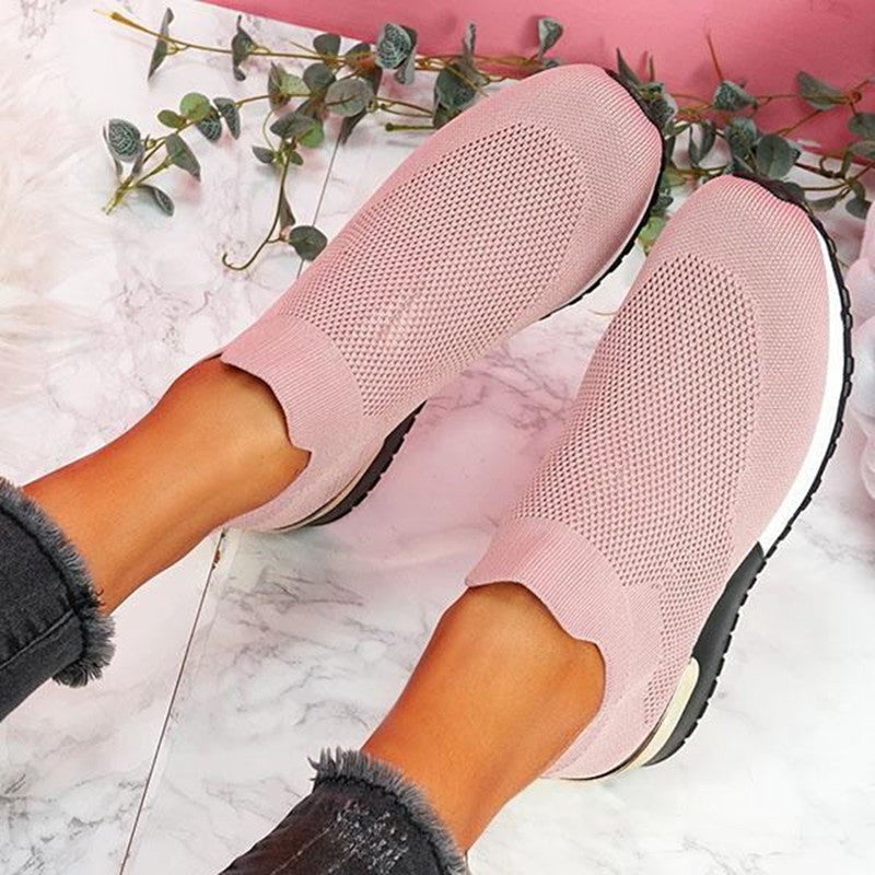 🏃‍♀️👢Promotion - 70% OFF! ✨Women's Elastic Slip-on Flat Orthopedic Shoes - Proven Plantar Fasciitis, Foot and Heel Pain Relief