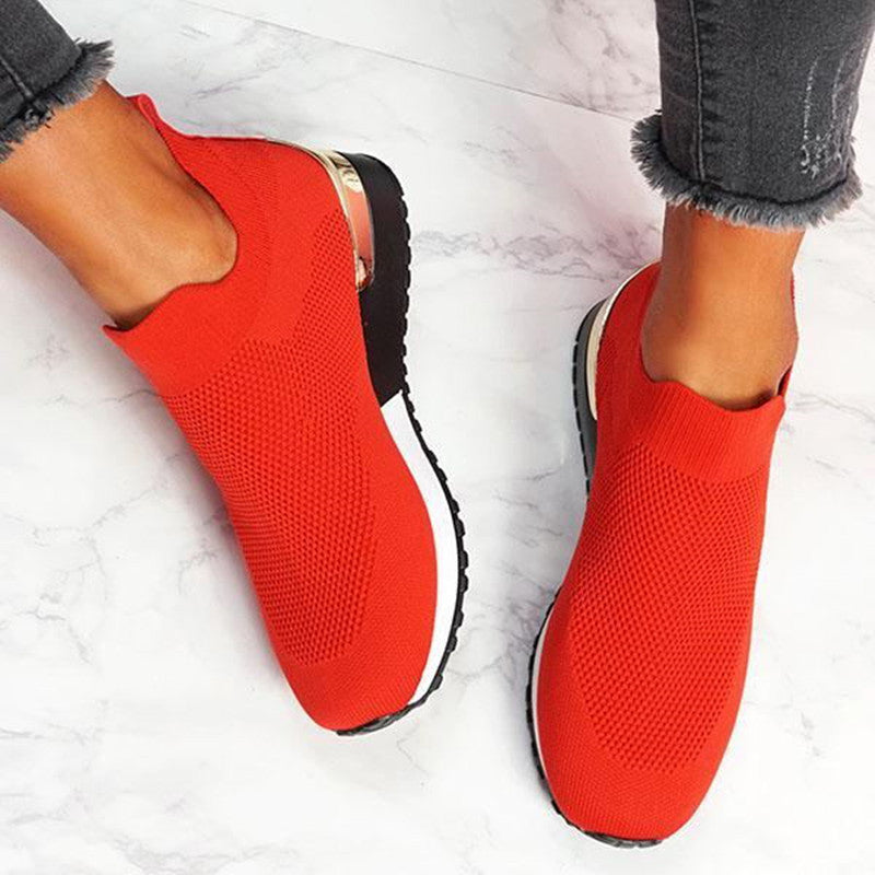 🏃‍♀️👢Promotion - 70% OFF! ✨Women's Elastic Slip-on Flat Orthopedic Shoes - Proven Plantar Fasciitis, Foot and Heel Pain Relief