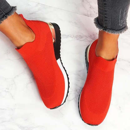 🏃‍♀️👢Promotion - 70% OFF! ✨Women's Elastic Slip-on Flat Orthopedic Shoes - Proven Plantar Fasciitis, Foot and Heel Pain Relief