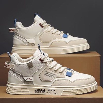 ⏰Promotion - 70% OFF🔥Men's High-top Sneakers for  Comfortable Platform Shoes 2025 Trendy Breathable Lace-up Skate Orthopedic Shoes - Podiatrist Approved Style Recommended
