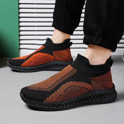 🔥Last Day Promotion 70% OFF🔥Men's Arch Support & Breathable and Light & Non-Slip Shoes - Men's Knit Breathable Lightweight Slip On Sneakers, Sock Shoes - For Casual Wear - Perfect for Travel & Everyday Use