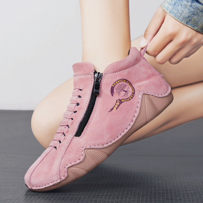 ⏰Promotion - 70% OFF🔥Women's Outdoor Comfort Breathable Leather Suede Boots Waterproof Non-slip Walking Orthopedic Shoes - Proven Plantar Fasciitis, Foot and Heel Pain Relief