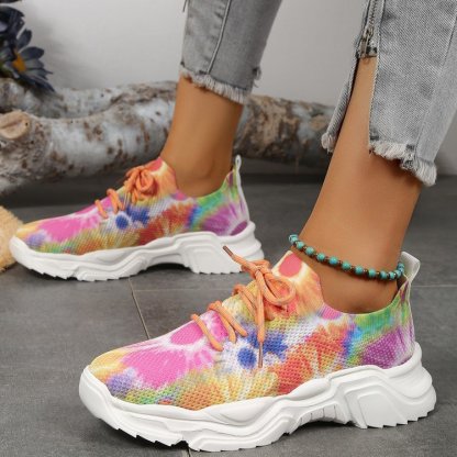 ⏰Promotion - 70% OFF🔥Floral Print Lace-up Breathable Orthopedic Sneakers - Proven Plantar Fasciitis, Foot and Heel Pain Relief