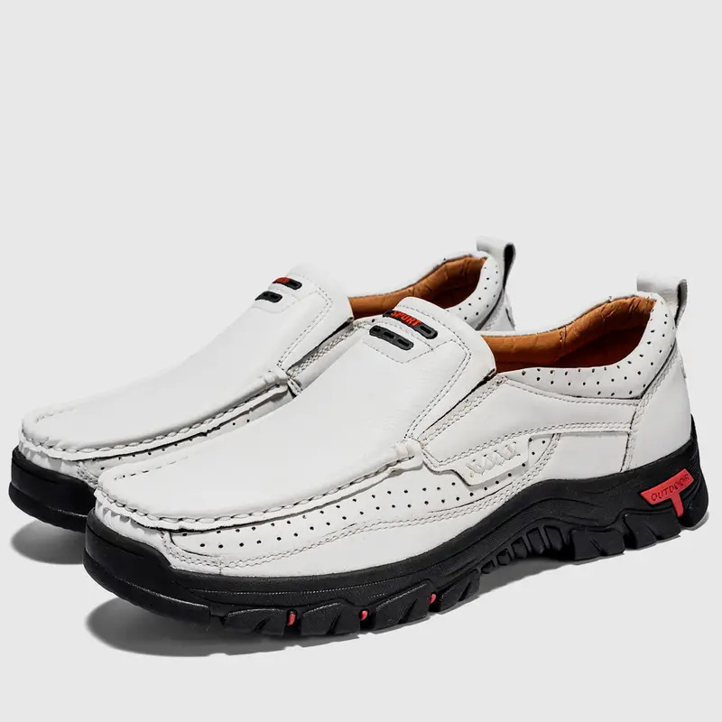 Men's Non-slip Walking Leather Lightweight Breathable Casual Loafers