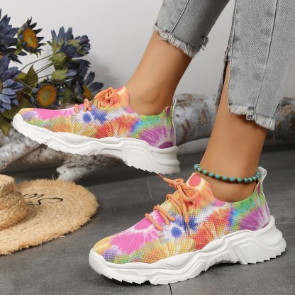 ⏰Promotion - 70% OFF🔥Floral Print Lace-up Breathable Orthopedic Sneakers - Proven Plantar Fasciitis, Foot and Heel Pain Relief