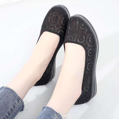 🎁Hot Sale 50% OFF⏳Comfortable Non-slip Hollow Lace Breathable Wedge Shoes - Proven Plantar Fasciitis, Foot and Heel Pain Relief
