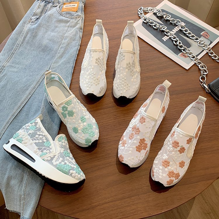 🎁Hot Sale 50% OFF⏳Floral Embroidery Breathable Sheer Mesh Sneakers - Proven Plantar Fasciitis, Foot and Heel Pain Relief