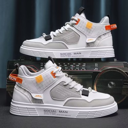 ⏰Promotion - 70% OFF🔥Men's High-top Sneakers for  Comfortable Platform Shoes 2025 Trendy Breathable Lace-up Skate Orthopedic Shoes - Podiatrist Approved Style Recommended