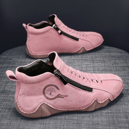 ⏰Promotion - 70% OFF🔥Women's Outdoor Comfort Breathable Leather Suede Boots Waterproof Non-slip Walking Orthopedic Shoes - Proven Plantar Fasciitis, Foot and Heel Pain Relief