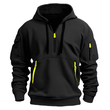Men's Zipper And Multi Pocket Casual Sport Sweatshirt