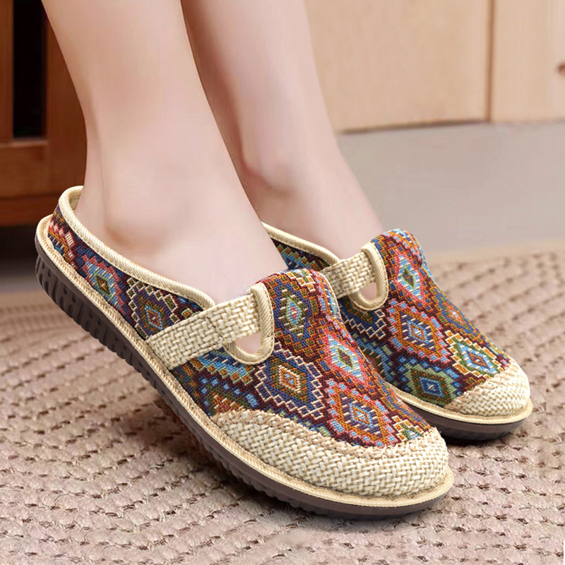 🔥On This Week Sale OFF 70%🔥Spring Graphic Women's Breathable Braided Comfort Orthopedic Slippers - Improve Posture and Get Rid of Painless Walking and Standing