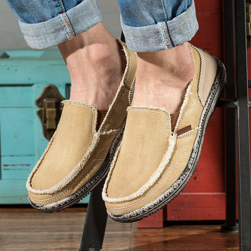 ⏰Promotion - 70% OFF🔥Men's  Canvas Slip on Loafers Leisure  Shoes - Proven Plantar Fasciitis, Foot and Heel Pain Relief