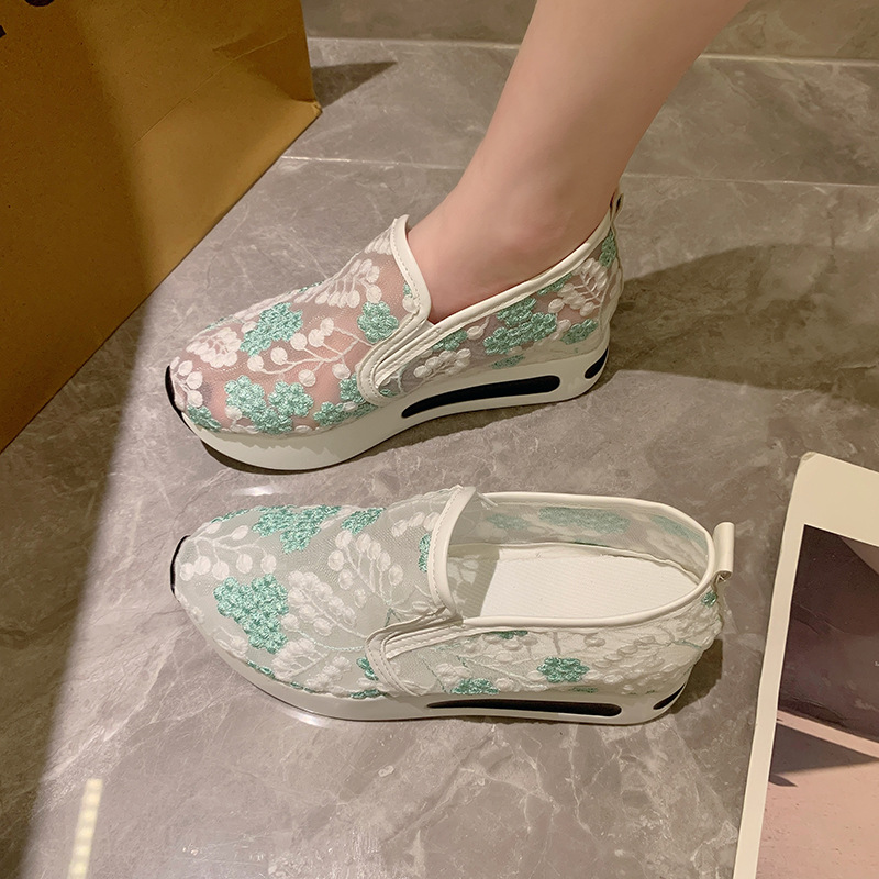 🎁Hot Sale 50% OFF⏳Floral Embroidery Breathable Sheer Mesh Sneakers - Proven Plantar Fasciitis, Foot and Heel Pain Relief