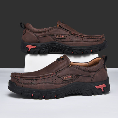 🔥Hot Sale🎁--50% OFF🎉New Men's Non-slip Walking Leather Lightweight Breathable Casual Loafers - Reduce Pain and Discomfort of 