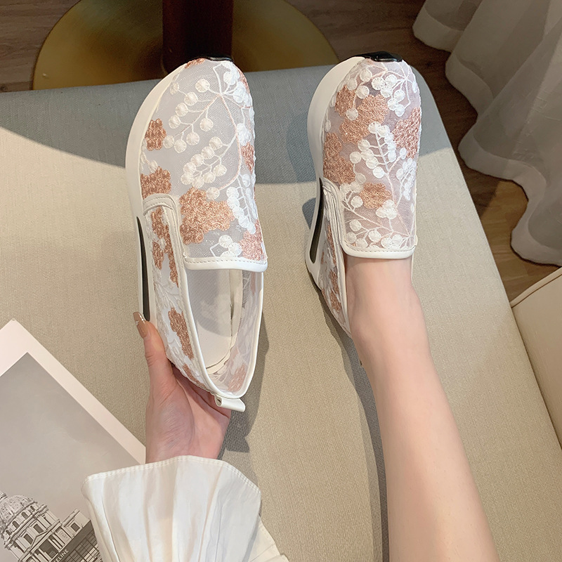 🎁Hot Sale 50% OFF⏳Floral Embroidery Breathable Sheer Mesh Sneakers - Proven Plantar Fasciitis, Foot and Heel Pain Relief