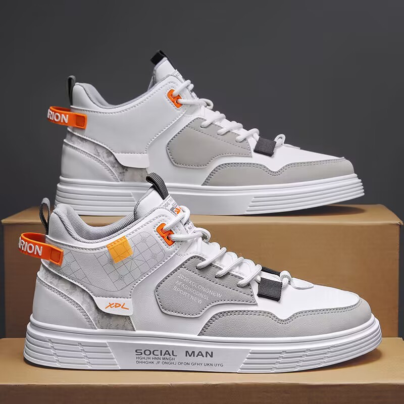 ⏰Promotion - 70% OFF🔥Men's High-top Sneakers for  Comfortable Platform Shoes 2025 Trendy Breathable Lace-up Skate Orthopedic Shoes - Podiatrist Approved Style Recommended