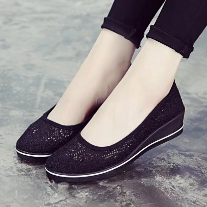 🎁Hot Sale 50% OFF⏳Comfortable Non-slip Hollow Lace Breathable Wedge Shoes - Proven Plantar Fasciitis, Foot and Heel Pain Relief