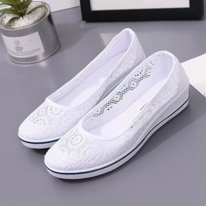 🎁Hot Sale 50% OFF⏳Comfortable Non-slip Hollow Lace Breathable Wedge Shoes - Proven Plantar Fasciitis, Foot and Heel Pain Relief