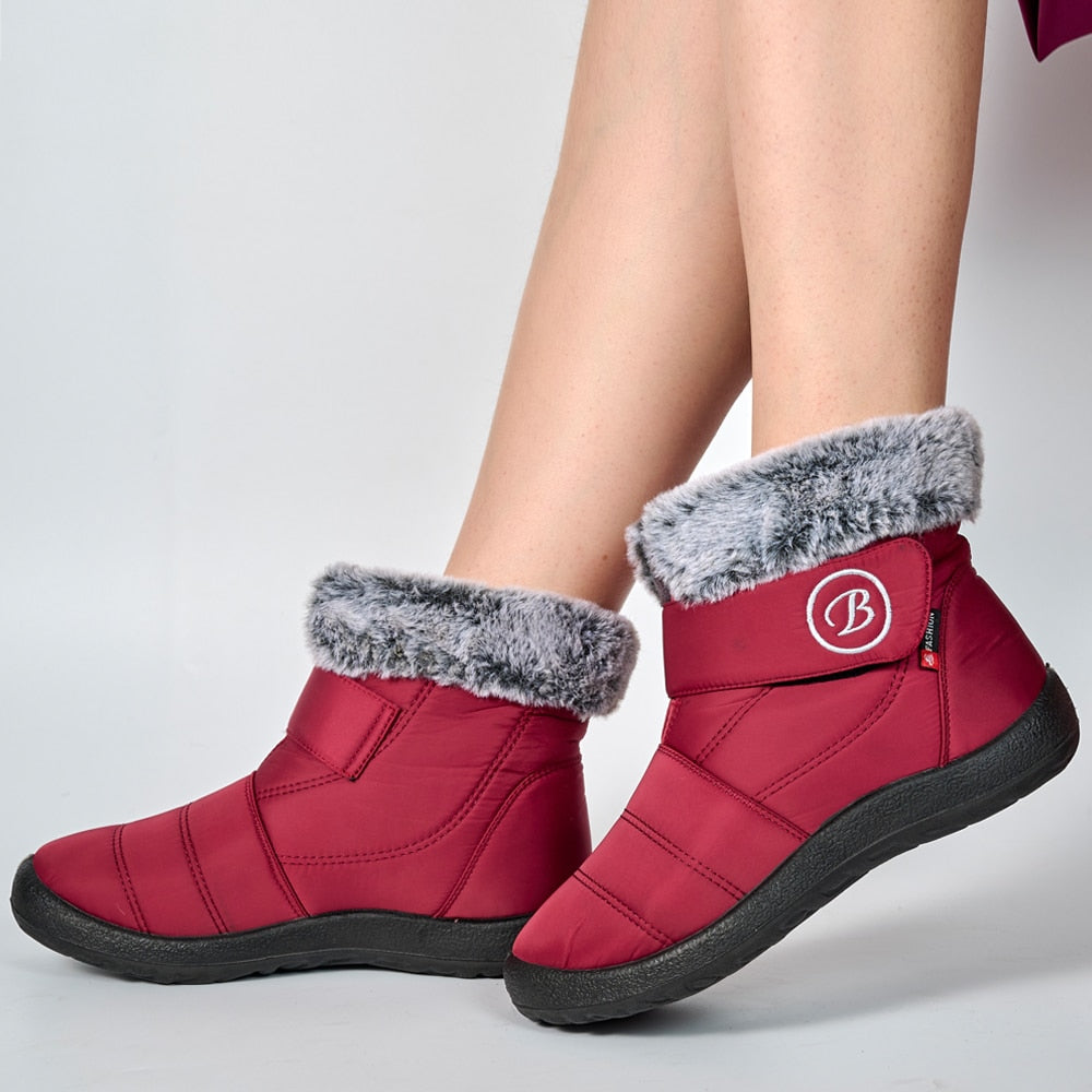 🔥Limited Time Offer 70% OFF🔥Women's Casual Fur-lined Hook-Loop Snow Boots - Proven Plantar Fasciitis, Foot and Heel Pain Relief