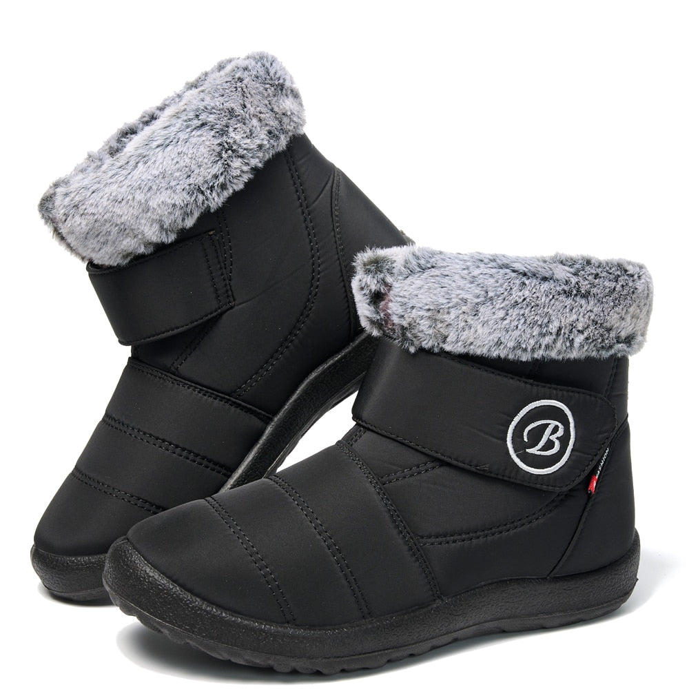 🔥Limited Time Offer 70% OFF🔥Women's Casual Fur-lined Hook-Loop Snow Boots - Proven Plantar Fasciitis, Foot and Heel Pain Relief