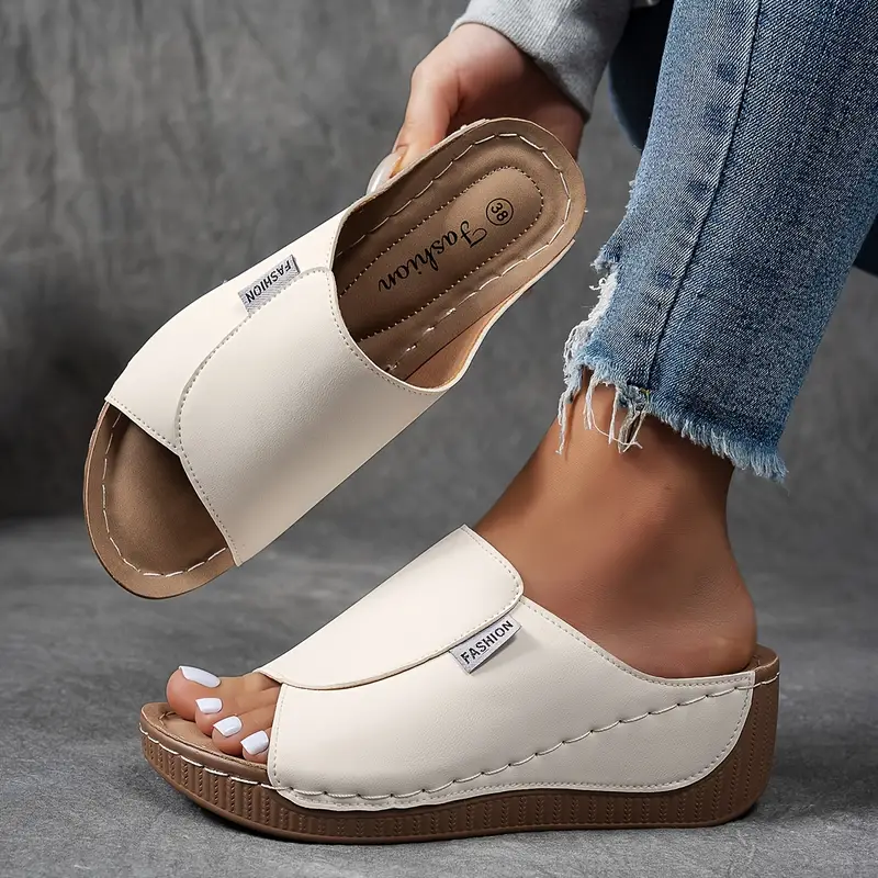 🌸🎉Spring Sale 50% OFF✨⏳Comfortable Arch Support Slides - Women's Solid Color Sandals - Proven Plantar Fasciitis, Foot and Heel Pain Relief