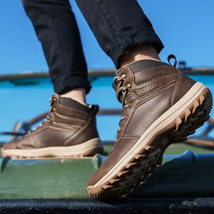 🎁LAST DAY 50% OFF-Men's Waterproof Puncture Resistant Hiking Boots Wide Toe Arch Support Work Boots