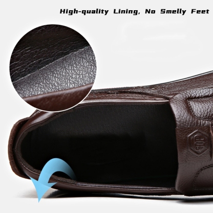 🎁Big Sale Up To 50% OFF🔥Men's Genuine Leather Soft Insole Casual Business Slip On Loafers