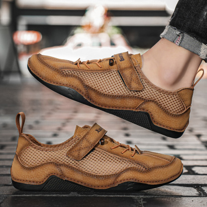 ⏰Promotion - 70% OFF🔥Men's Breathable Leather Orthopedic Shoes – Hand-Stitched, Non-Slip