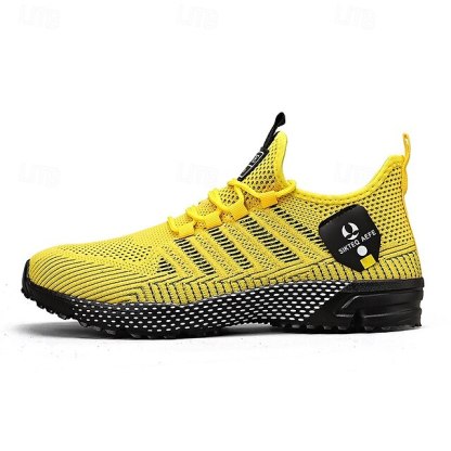 ⏰LIMITED SALE 70% OFF🔥Men's Yellow Athletic Sneakers - Breathable Mesh Lace-Up Running Shoes for Training & Casual Sports