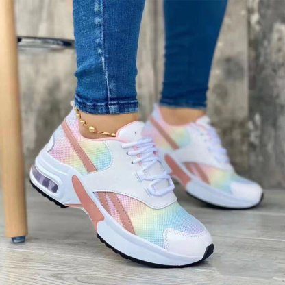 🔥Last Day 70% OFF ⏰2025 Women's Colorful Thick Sole Air Cushion Orthopedic Sneakers - Proven Plantar Fasciitis, Foot and Heel Pain Relief
