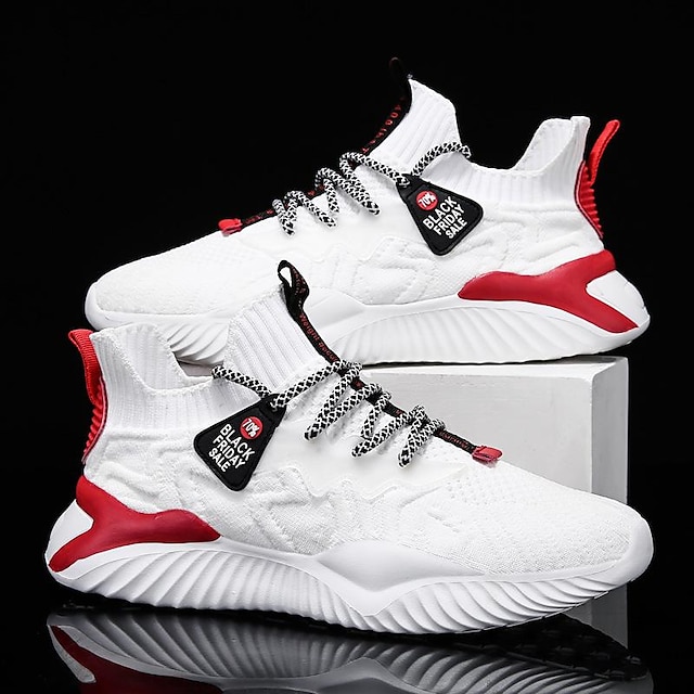 🔥Hot Sale🎁--50% OFF🎉Men's Athletic Sneakers with Red Accents and Lace-Up Closure for Comfortable and Stylish Sportswear
